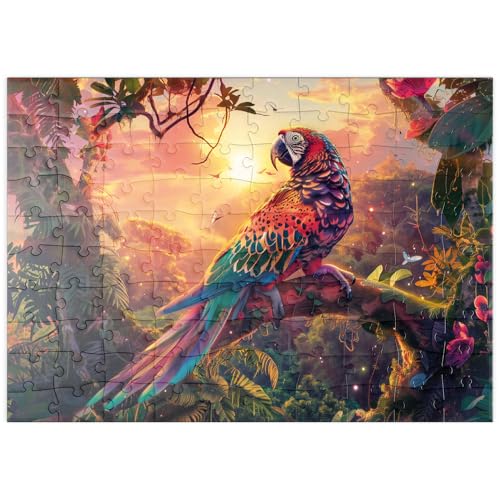 MyPuzzle Leoparden-Papagei - Fantasie-Tier im farbenprächtigen Dschungel - Premium 100 Teile Puzzle - MyPuzzle Sonderkollektion von Starnberger Spiele von MyPuzzle.com