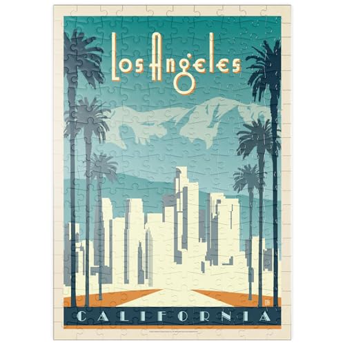 MyPuzzle Los Angeles Skyline, Vintage Poster - Premium 200 Teile Puzzle - MyPuzzle Sonderkollektion von Anderson Design Group von MyPuzzle.com