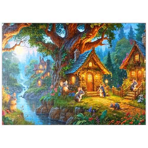 MyPuzzle Märchenhaftes Mäusedorf am Waldrand - Premium 500 Teile Puzzle - MyPuzzle Sonderkollektion von Puzzle Galaxy von MyPuzzle.com