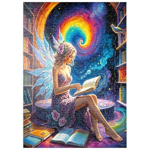 MyPuzzle Magische Feen-Illustration – Lesende Fee in Einer mystischen Bibliothek - Premium 200 Teile Puzzle - MyPuzzle Sonderkollektion von Puzzle Galaxy von MyPuzzle.com