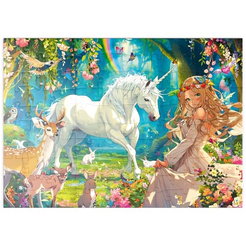 MyPuzzle Magisches Einhorn im verwunschenen Wald – Fantasievolle Kunst - Premium 100 Teile Puzzle - MyPuzzle Sonderkollektion von Puzzle Galaxy von MyPuzzle.com