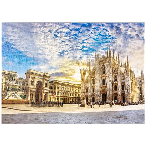 MyPuzzle Mailänder Dom (Duomo di Milano) und Galleria Vittorio Emanuele II, Mailand, Italien. - Premium 1000 Teile Puzzle - MyPuzzle Sonderkollektion von Puzzle Galaxy von MyPuzzle.com