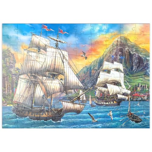 MyPuzzle Majestätische Segelboote auf dem Meer - Premium 100 Teile Puzzle - MyPuzzle Sonderkollektion von Puzzle Galaxy von MyPuzzle.com