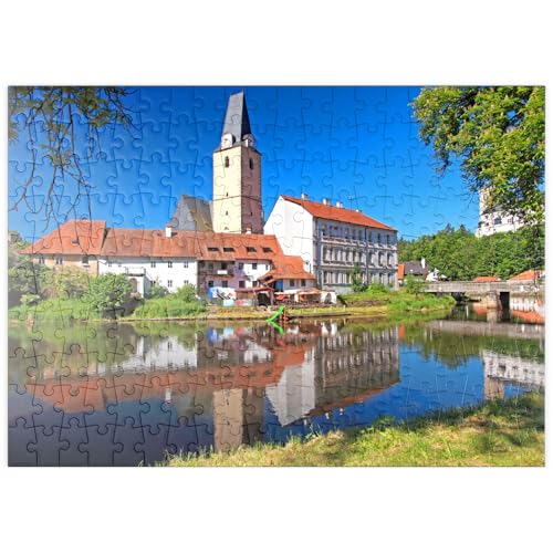 MyPuzzle Marienkirche im Zentrum an der Moldau, Rozmberk NAD Vltavou - Premium 200 Teile Puzzle - MyPuzzle Sonderkollektion von Puzzle Galaxy von MyPuzzle.com