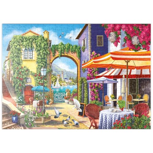 MyPuzzle Mediterrane Gassen und Cafés - Premium 500 Teile Puzzle - MyPuzzle Sonderkollektion von Puzzle Galaxy von MyPuzzle.com