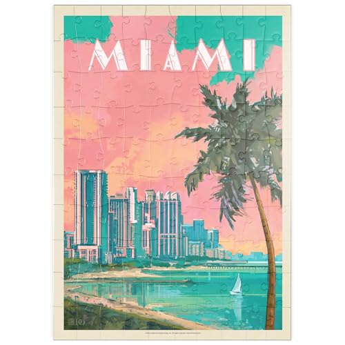 MyPuzzle Miami, FL: South Beach, Vintage Poster - Premium 100 Teile Puzzle - MyPuzzle Sonderkollektion von Anderson Design Group von MyPuzzle.com