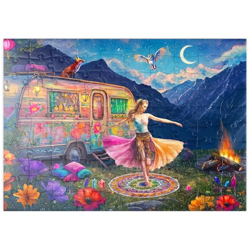 MyPuzzle Mystische Tänzerin unter dem Mond – Boho-Nachtzauber - Premium 100 Teile Puzzle - MyPuzzle Sonderkollektion von Puzzle Galaxy von MyPuzzle.com