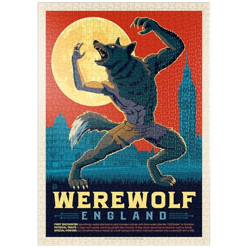 MyPuzzle Mythical Creatures: Werewolf (England), Vintage Poster - Premium 1000 Teile Puzzle - MyPuzzle Sonderkollektion von Anderson Design Group von MyPuzzle.com