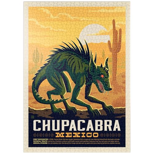 MyPuzzle Mythische Kreaturen: Chupacabra, Vintage Poster - Premium 1000 Teile Puzzle - MyPuzzle Sonderkollektion von Anderson Design Group von MyPuzzle.com