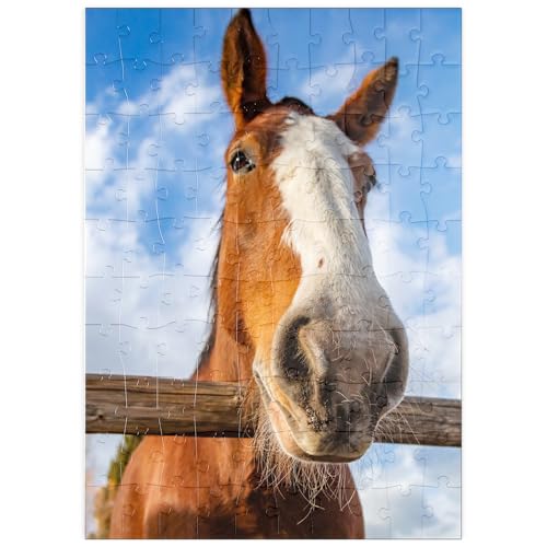 MyPuzzle Nahaufnahme eines Clydesdale-Pferdes vor blauem Himmel - Premium 100 Teile Puzzle - MyPuzzle Sonderkollektion von Puzzle Galaxy MyPuzzle Nahaufnahme eines Clydesdale-Pferdes vor blauem Himmel - Premium 100 Teile Puzzle - MyPuzzle Sonderkollektion von Puzzle Galaxy von MyPuzzle.com
