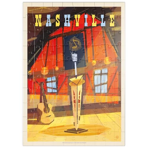 MyPuzzle Nashville, TN: Grand Ole Opry (Mod Design), Vintage Poster - Premium 100 Teile Puzzle - MyPuzzle Sonderkollektion von Anderson Design Group von MyPuzzle.com