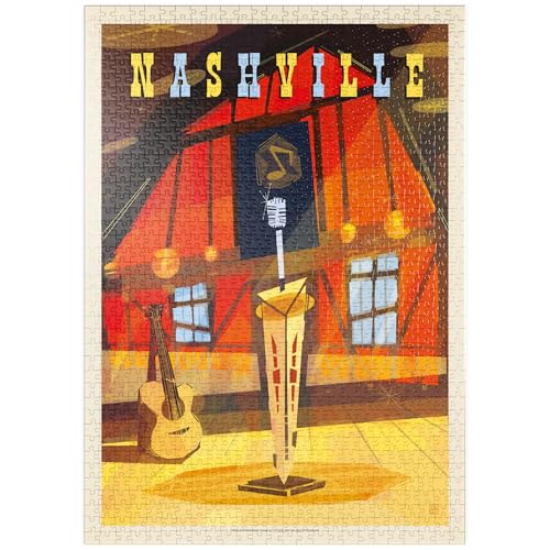 MyPuzzle Nashville, TN: Grand Ole Opry (Mod Design), Vintage Poster - Premium 1000 Teile Puzzle - MyPuzzle Sonderkollektion von Anderson Design Group von MyPuzzle.com