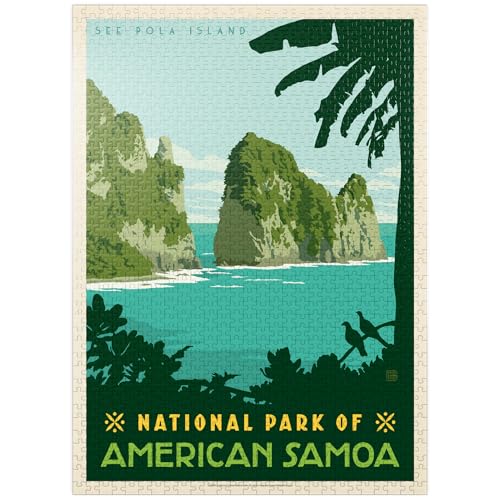 MyPuzzle National Park of American Samoa, Vintage Poster - Premium 1000 Teile Puzzle für Erwachsene von MyPuzzle.com