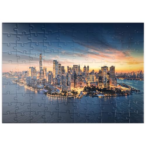 MyPuzzle New York City Panorama Skyline bei Sonnenaufgang - Premium 100 Teile Puzzle - MyPuzzle Sonderkollektion von Puzzle Galaxy von MyPuzzle.com