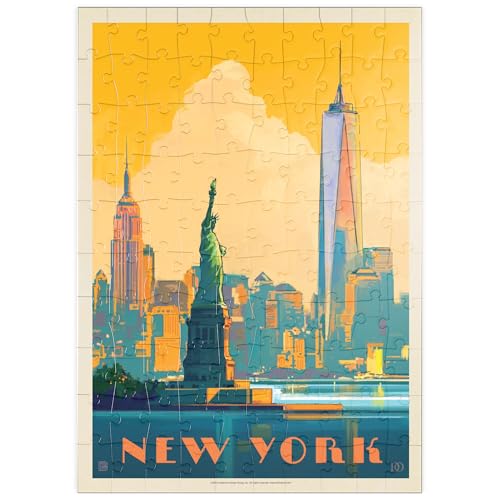 MyPuzzle New York City: Skyline Glow, Vintage Poster - Premium 100 Teile Puzzle - MyPuzzle Sonderkollektion von Anderson Design Group von MyPuzzle.com