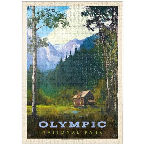 MyPuzzle Olympic National Park: Enchanted Valley Chalet, Vintage Poster - Premium 1000 Teile Puzzle - MyPuzzle Sonderkollektion von Anderson Design Group von MyPuzzle.com