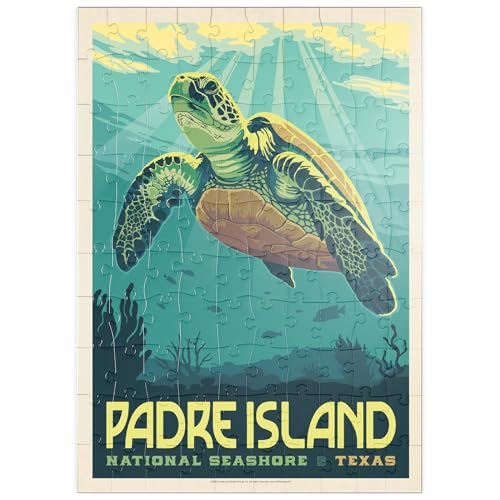 MyPuzzle Padre Island National Seashore, Texas, Vintage Poster - Premium 100 Teile Puzzle - MyPuzzle Sonderkollektion von Anderson Design Group von MyPuzzle.com