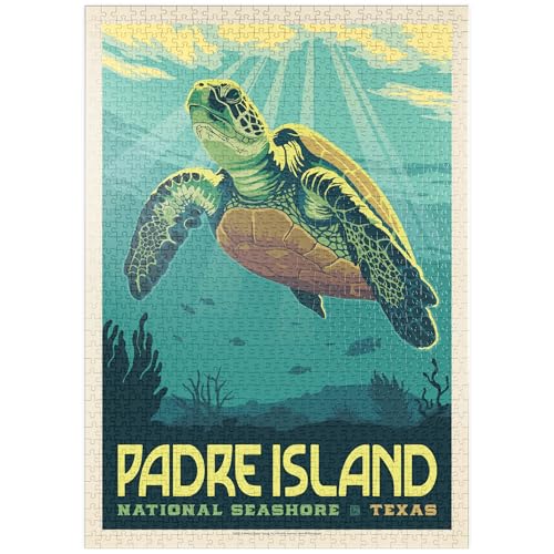 MyPuzzle Padre Island National Seashore, Texas, Vintage Poster - Premium 1000 Teile Puzzle - MyPuzzle Sonderkollektion von Anderson Design Group von MyPuzzle.com