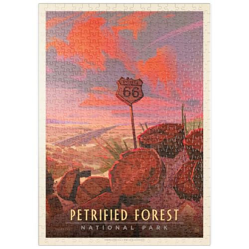 MyPuzzle Petrified Forest National Park: Route 66, Vintage Poster - Premium 500 Teile Puzzle - MyPuzzle Sonderkollektion von Anderson Design Group MyPuzzle Petrified Forest National Park: Route 66, Vintage Poster - Premium 500 Teile Puzzle - MyPuzzle Sonderkollektion von Anderson Design Group von MyPuzzle.com