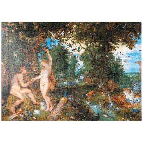 MyPuzzle Piatnik: Der Garten Eden mit dem Sündenfall, Jan Brueghel d.Ä. und Peter Paul Rubens - Premium 1000 Teile Puzzle - MyPuzzle Sonderkollektion von Piatnik von MyPuzzle.com