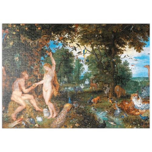 MyPuzzle Piatnik: Der Garten Eden mit dem Sündenfall, Jan Brueghel d.Ä. und Peter Paul Rubens - Premium 500 Teile Puzzle - MyPuzzle Sonderkollektion von Piatnik von MyPuzzle.com