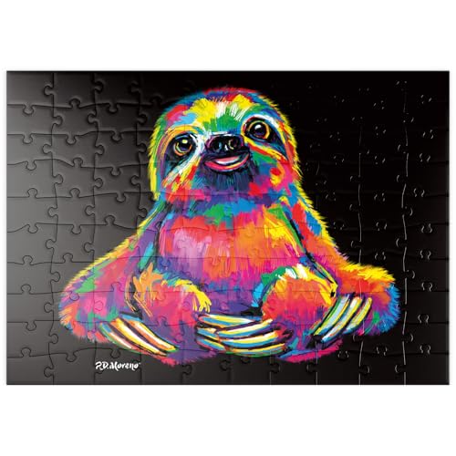 MyPuzzle Pop Colors Sloth - Premium 100 Teile Puzzle - MyPuzzle Sonderkollektion von Puzzle Galaxy von MyPuzzle.com