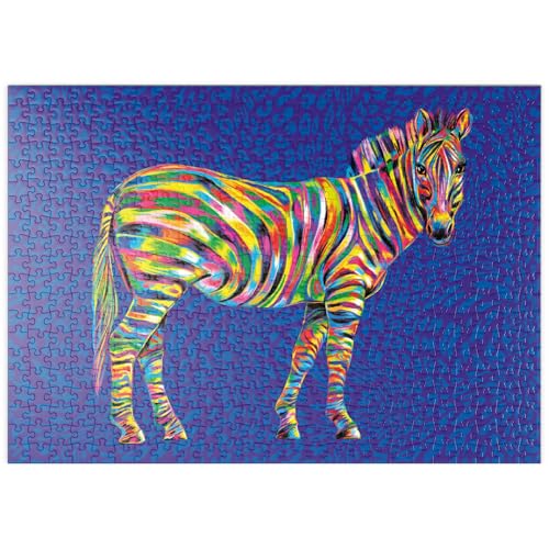 MyPuzzle Pop Colors Zebra - Premium 500 Teile Puzzle - MyPuzzle Sonderkollektion von Puzzle Galaxy von MyPuzzle.com