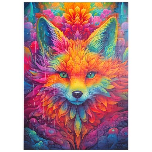 MyPuzzle Psychedelische Fuchs-Illustration – Farbenfrohe Fantasievision - Premium 100 Teile Puzzle - MyPuzzle Sonderkollektion von Puzzle Galaxy von MyPuzzle.com