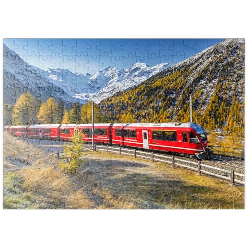 MyPuzzle Rhätische Bahn am Berninapass mit Blick ins Tal Val Morteratsch - Premium 200 Teile Puzzle - MyPuzzle Sonderkollektion von Puzzle Galaxy von MyPuzzle.com