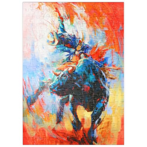 MyPuzzle Rodeo-Bull-Reiter in lebhafter Bewegung - Premium 200 Teile Puzzle - MyPuzzle Sonderkollektion von Puzzle Galaxy MyPuzzle Rodeo-Bull-Reiter in lebhafter Bewegung - Premium 200 Teile Puzzle - MyPuzzle Sonderkollektion von Puzzle Galaxy von MyPuzzle.com