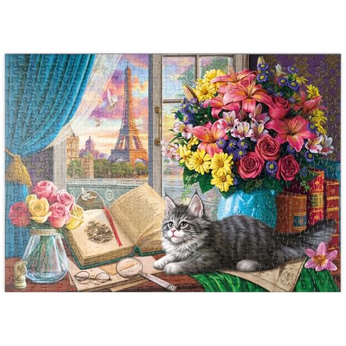 MyPuzzle Romantischer Blick auf den Eiffelturm und Paris - Premium 500 Teile Puzzle - MyPuzzle Sonderkollektion von Puzzle Galaxy von MyPuzzle.com