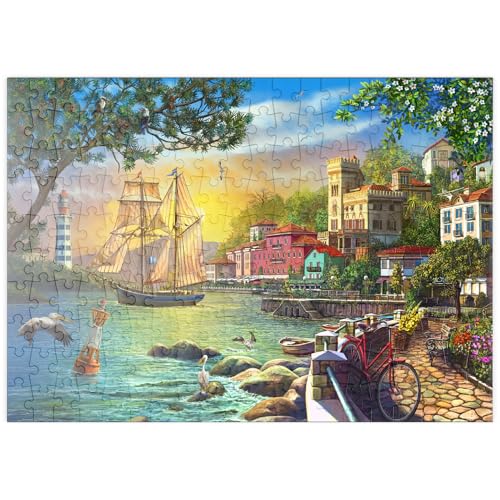 MyPuzzle Romantischer Hafen bei Sonnenuntergang - Premium 200 Teile Puzzle - MyPuzzle Sonderkollektion von Puzzle Galaxy von MyPuzzle.com