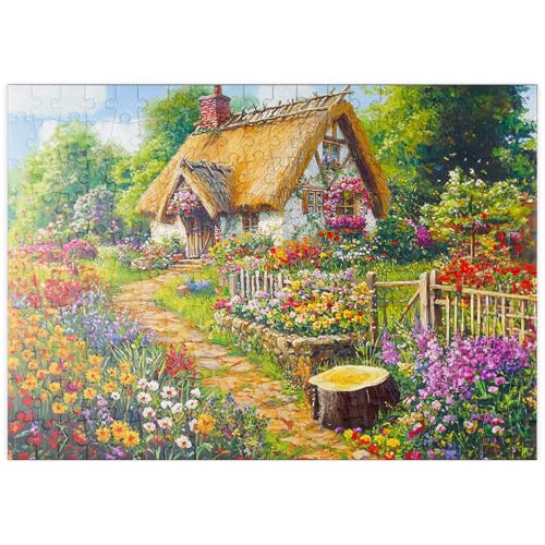 MyPuzzle Romantisches Cottage mit blühendem Garten - Premium 200 Teile Puzzle - MyPuzzle Sonderkollektion von Puzzle Galaxy von MyPuzzle.com