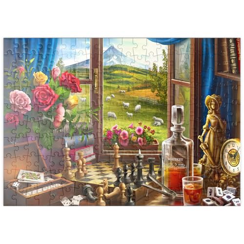 MyPuzzle Rosen und Schach - Landidylle - Premium 200 Teile Puzzle - MyPuzzle Sonderkollektion von Puzzle Galaxy von MyPuzzle.com