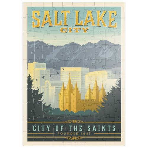 MyPuzzle Salt Lake City, Utah, Vintage Poster - Premium 100 Teile Puzzle - MyPuzzle Sonderkollektion von Anderson Design Group von MyPuzzle.com