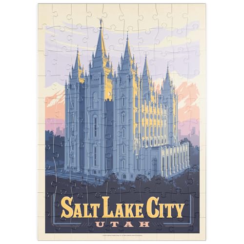 MyPuzzle Salt Lake City, Utah: Temple Square, Vintage Poster - Premium 100 Teile Puzzle - MyPuzzle Sonderkollektion von Anderson Design Group von MyPuzzle.com