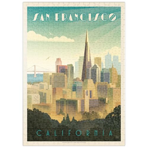 MyPuzzle San Francisco, CA: Tower View, Vintage Poster - Premium 500 Teile Puzzle - MyPuzzle Sonderkollektion von Anderson Design Group von MyPuzzle.com