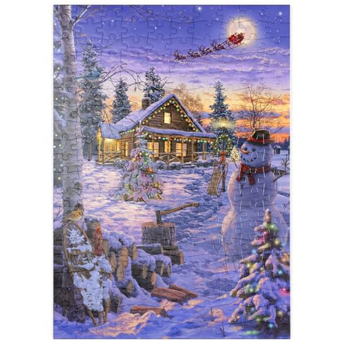 MyPuzzle Schneemann begrüßt den Weihnachtsmann - Premium 200 Teile Puzzle - MyPuzzle Sonderkollektion von Puzzle Galaxy von MyPuzzle.com