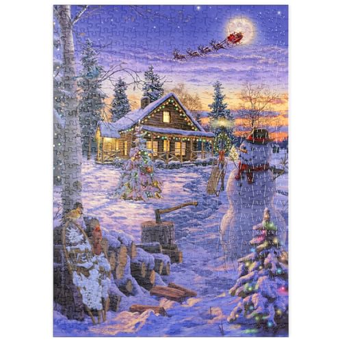 MyPuzzle Schneemann begrüßt den Weihnachtsmann - Premium 500 Teile Puzzle - MyPuzzle Sonderkollektion von Puzzle Galaxy von MyPuzzle.com