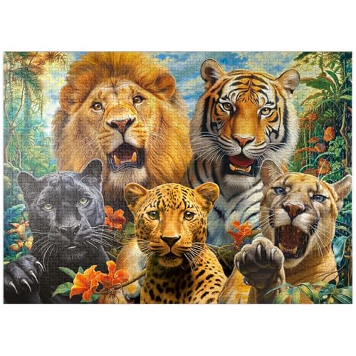 MyPuzzle Selfies of Wildcats - Premium 1000 Teile Puzzle für Erwachsene von MyPuzzle.com