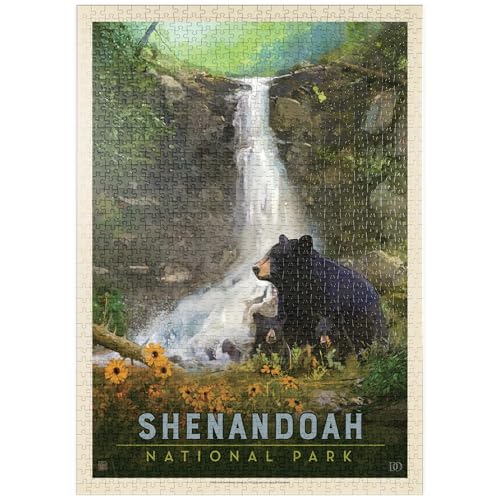 MyPuzzle Shenandoah National Park: Bear Family, Vintage Poster - Premium 1000 Teile Puzzle - MyPuzzle Sonderkollektion von Anderson Design Group von MyPuzzle.com