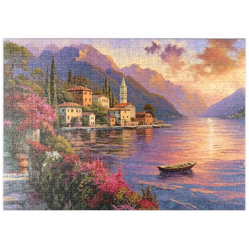 MyPuzzle Sonnenuntergang am Comer See – Romantische Landschaft in Italien - Premium 500 Teile Puzzle - MyPuzzle Sonderkollektion von Puzzle Galaxy von MyPuzzle.com