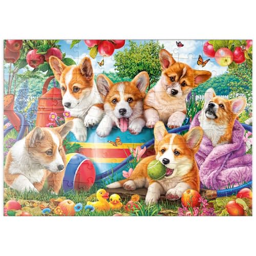 MyPuzzle Spielzeit im Grünen: Corgis und ihre fröhlichen Momente - Premium 100 Teile Puzzle - MyPuzzle Sonderkollektion von Puzzle Galaxy von MyPuzzle.com