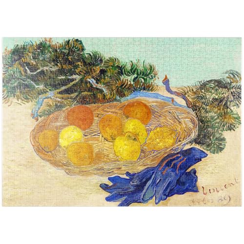 MyPuzzle Still Life of Oranges and Lemons with Blue Gloves (1889) by Vincent Van Gogh - Premium 1000 Teile Puzzle - MyPuzzle Sonderkollektion von Æpyornis von MyPuzzle.com