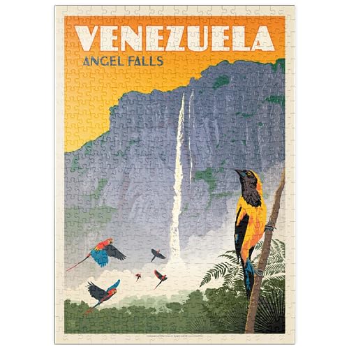 MyPuzzle Venezuela: Angel Falls, Vintage Poster - Premium 500 Teile Puzzle - MyPuzzle Sonderkollektion von Anderson Design Group von MyPuzzle.com