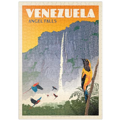 MyPuzzle Venezuela: Angel Falls, Vintage Poster - Premium 500 Teile Puzzle - MyPuzzle Sonderkollektion von Anderson Design Group von MyPuzzle.com