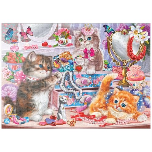 MyPuzzle Verspielte Katzen und Funkelnde Schätze - Premium 1000 Teile Puzzle - MyPuzzle Sonderkollektion von Puzzle Galaxy von MyPuzzle.com