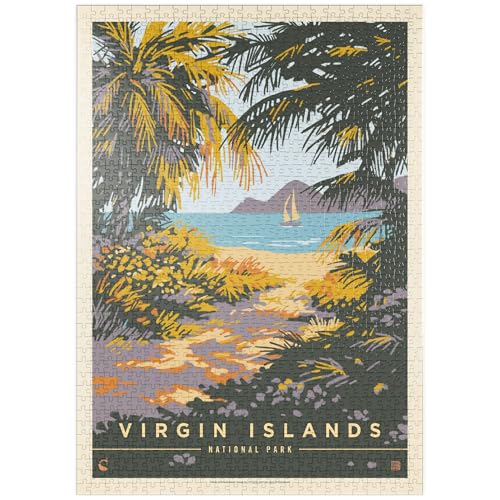 MyPuzzle Virgin Islands National Park: Paradise Found, Vintage Poster - Premium 1000 Teile Puzzle - MyPuzzle Sonderkollektion von Anderson Design Group von MyPuzzle.com