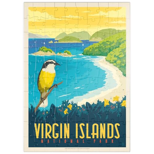 MyPuzzle Virgin Islands National Park: Trunk Bay, Vintage Poster - Premium 100 Teile Puzzle - MyPuzzle Sonderkollektion von Anderson Design Group von MyPuzzle.com