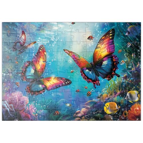 MyPuzzle Wasser-Schmetterlinge am Korallenriff - Fantasie-Tiere in der Unterwasserwelt - Premium 100 Teile Puzzle - MyPuzzle Sonderkollektion von Starnberger Spiele von MyPuzzle.com